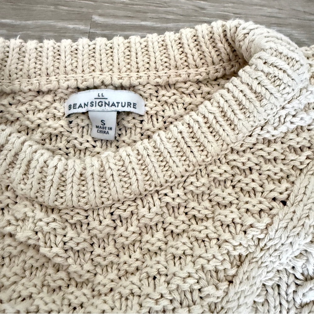 LL Bean Signature 100% Cotton Fisherman Sweater - Picture 2 of 4